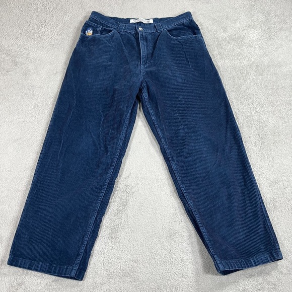 Polar 93 Cords Pants Mens 32x30 Skate Corduroy Blue Wide Baggy Skateboarding - Picture 1 of 15